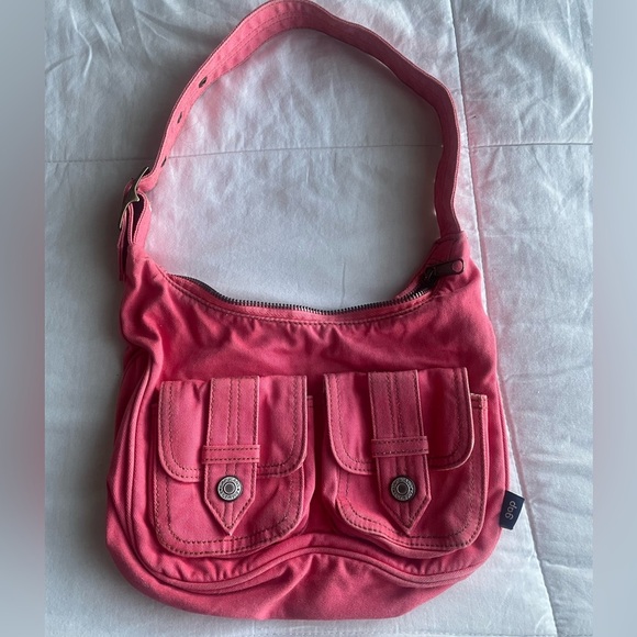 GAP Y2K Pink Denim Pocket Mini Shoulder Bag Barbiecore Bratz Girly Gilmore Girls - Picture 1 of 9